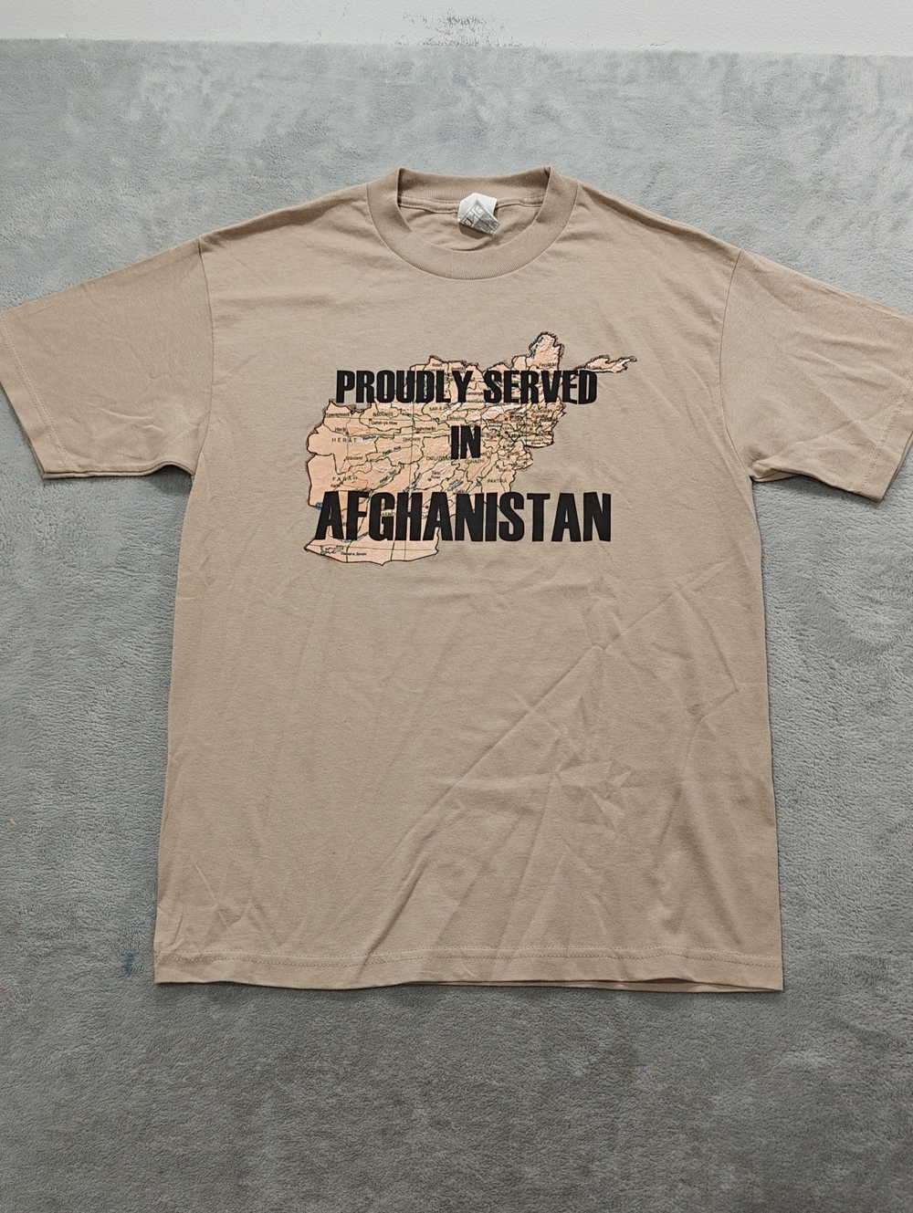 Alstyle Tan 'Proudly Served in Afghanistan' Graphic Tee NWOT